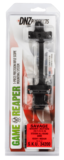 DNZ Products Game Reaper 30mm Scope Mount for Savage Short Action Round Receiver features one-piece construction